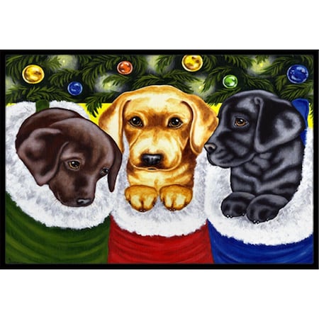 Carolines Treasures Christmas Stocking Surprise Labrador Indoor or Outdoor Mat- 18 x 27 AMB1315MAT